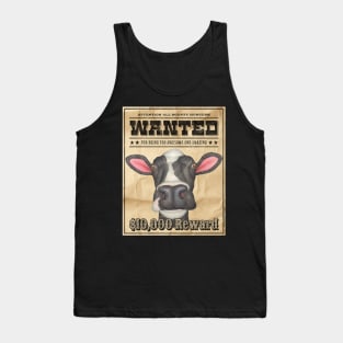 Cute Funny Cow Wanted Poster Tank Top